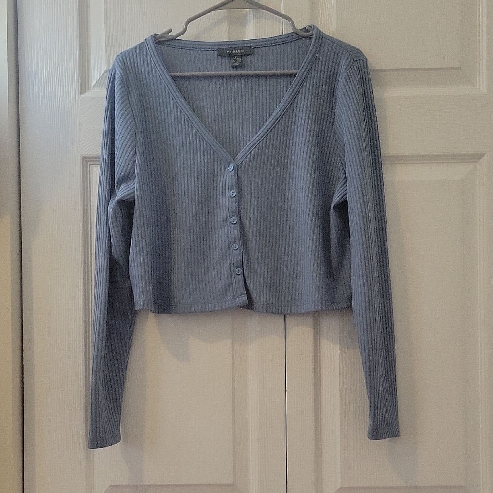 Primark Women's Ribbed Button-Up Sweater Cardigan, Size L